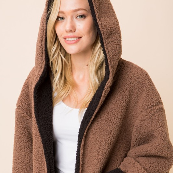 *1 LEFT*  Plush, REVERSIBLE & Soft Jacket Hoodie - Picture 3 of 8